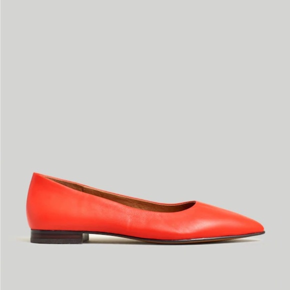 Madewell The Ruth Ballet Flat Women's Size 6.5 Wild Poppy Red NEW - Picture 2 of 10